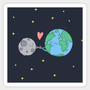 BFF Earth And Moon Sticker